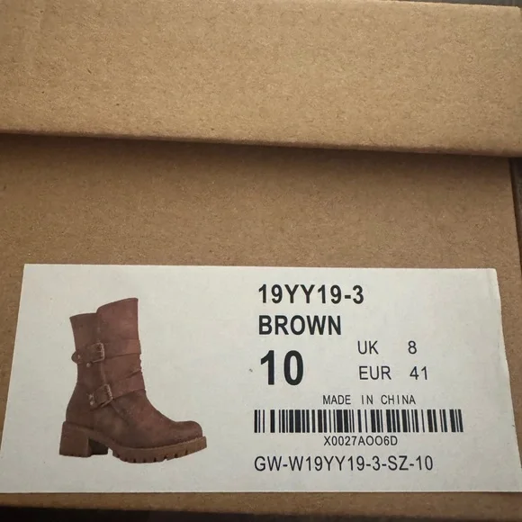 New GlobalWin Brown Zipper Ankle Boots - Picture 5 of 6